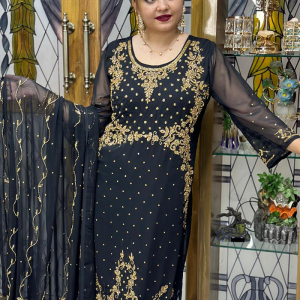 Black Karchupi Work Dress