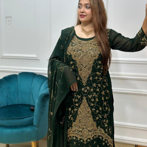 Green Karchupi Work Dress